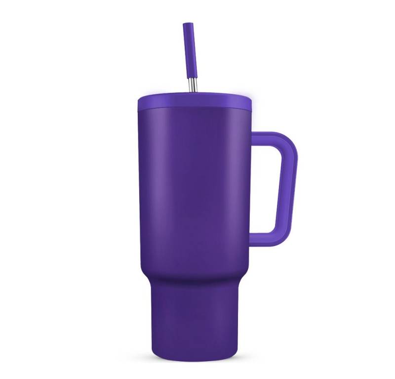 HT Thermobecher Trinkflasche mit Strohhalm 1.2L, Kühlt 11 Stunden - 34 Stunden Eisgekühlt - Kaffeebecher To Go von HT