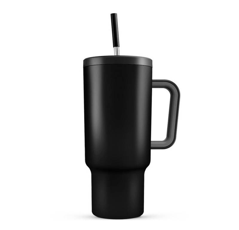 HT Thermobecher Trinkflasche mit Strohhalm 1.2L, Kühlt 11 Stunden - 34 Stunden Eisgekühlt - Kaffeebecher To Go von HT
