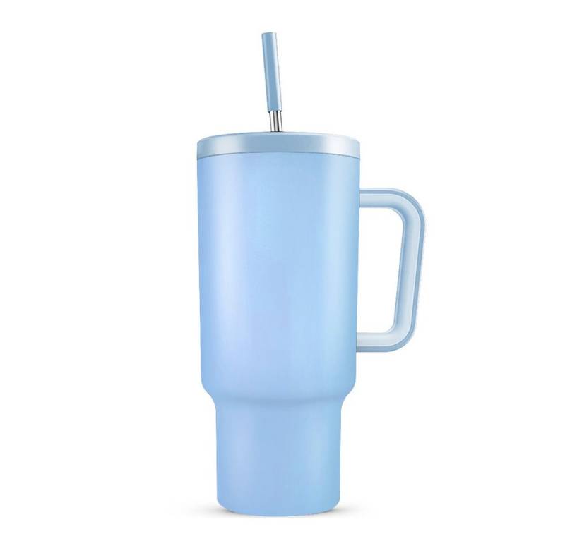HT Thermobecher Trinkflasche mit Strohhalm 1.2L, Kühlt 11 Stunden - 34 Stunden Eisgekühlt - Kaffeebecher To Go von HT