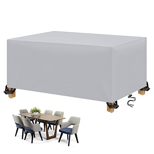 Abdeckung für Gartenmöbel 120x80x75cm,Gartenmöbel Abdeckung,Schwerlast 420D Oxford Gewebe Möbelsets Abdeckhaube,Wasserdicht, Winddicht,UV-Beständiges,für Gartenmöbel,Gartentische,Stühle,Grau von HTCSZL