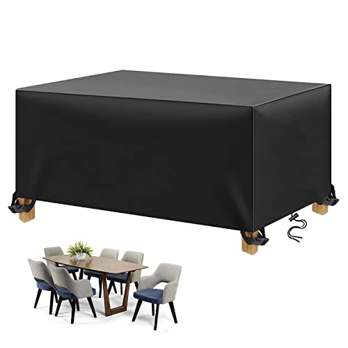 Abdeckung für Gartenmöbel 220x90x70cm,Gartenmöbel Abdeckung,Schwerlast 420D Oxford Gewebe Möbelsets Abdeckhaube,Wasserdicht, Winddicht,UV-Beständiges,für Gartenmöbel,Gartentische,Stühle,Schwarz von HTCSZL