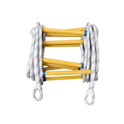 Feuerleitern, Strickleiter, 13 Fuß Lange Notleiter, schwer entflammbare Sicherheitsstrickleiter mit Haken, schnell einsetzbar, robust und stark, tragbar und (40 Fuß/12 m) von HTDRE
