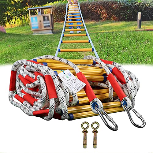 Feuerleitern mit Haken, Tragkraft im Außenbereich bis zu 420 kg, wiederverwendbar, schnell einsetzbar, Fenster-Notleitern, 20 m/66 ft von HTDRE