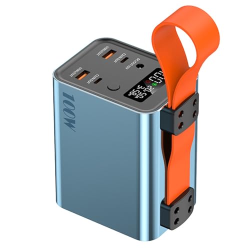 HTDRE 100 W 60000 mAh Power Bank Schnellladung 22,5 W Typ C PD Notstromversorgung für Mobiltelefone und Tablets Powerbank, Blau von HTDRE