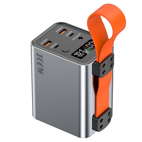 HTDRE 100 W 60000 mAh Power Bank Schnellladung 22,5 W Typ C PD Notstromversorgung für Mobiltelefone und Tablets Powerbank, Grau von HTDRE