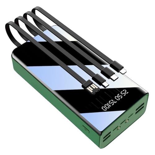 HTDRE Grün, tragbares Ladegerät mit großer Kapazität und 50.000 mAh, externer Akku mit 4 integrierten Kabeln, schnell aufladbare Notstromversorgung mit Display und Taschenlampe HTDRE Grün, tragbares Ladegerät mit großer Kapazität und 50.000 mAh, externer Akku mit 4 integrierten Kabeln, schnell aufladbare Notstromversorgung mit Display und Taschenlampe von HTDRE