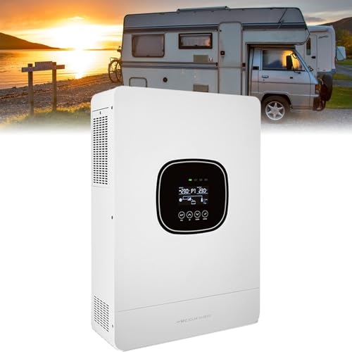 HTDRE Hybrid-Solarwechselrichter mit Reiner Sinuswelle und MPPT-Regler, BMS-Unterstützung für den Strombedarf von Privathaushalten, Wohnmobilen und netzunabhängigen Anlagen von HTDRE