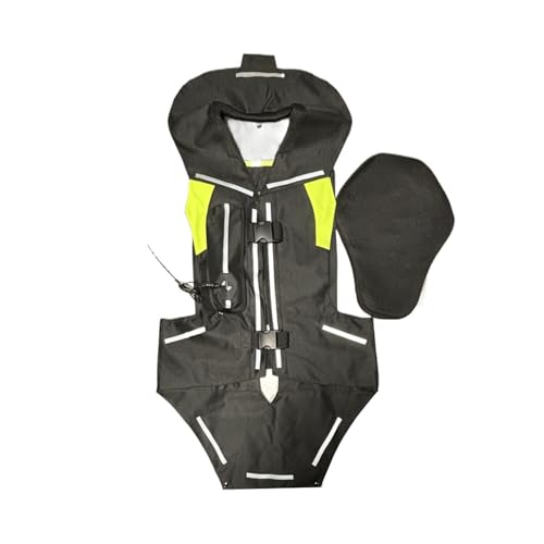 HTDRE Motorrad-Airbagweste, aufblasbare Weste, 0,03 Sekunden Trigger-Airbag, mit Rückenprotektor, verstellbare Größe von HTDRE