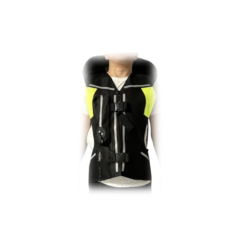 HTDRE Reflektierende Airbag-Weste mit Rückenprotektor, Nacken-/Steißbein-/Körper-Airbag für Motorrad oder Pferd, Sportjacke von HTDRE