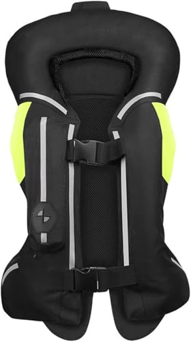 HTDRE Reflektierende Motorradjacke, Motorrad-Airbagweste, Reflektierendes Band auf Brust und Rücken, Aufblasbare Motorradweste, Airbagsystem 0,1 Sekunden Auslösung für Pferdesport und Radfahren B,3XL von HTDRE