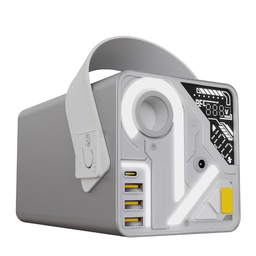 HTDRE Tragbare Ladestation 120W 296Wh Notfall-Energiespeicher für den Außenbereich Mobile Stromversorgung mit Mehreren Schnittstellen, Silber HTDRE Tragbare Ladestation 120W 296Wh Notfall-Energiespeicher für den Außenbereich Mobile Stromversorgung mit Mehreren Schnittstellen, Silber von HTDRE