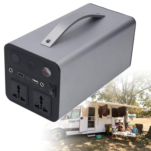HTDRE Tragbares Kraftwerk mit 300 W AC-Ausgang und 6 Stromanschlüssen, Solarlademöglichkeit und SOS-Blinklicht, ideal für Camping und Notstromversorgung HTDRE Tragbares Kraftwerk mit 300 W AC-Ausgang und 6 Stromanschlüssen, Solarlademöglichkeit und SOS-Blinklicht, ideal für Camping und Notstromversorgung von HTDRE