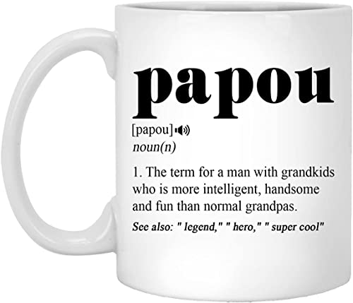 HTDesigns Papou Definition Kaffeetasse – Papou definierte Tasse – lustige Geburtstagsgeschenkideen für den coolen griechischen Opa, Vatertagsgeschenk, Vatertag, Großvater, 325 ml von HTDesigns