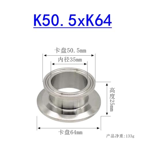1 PC 1.5 inch x 2 inch Tri Clamp Reducer End Cover SS304 Flange Ferrule Pipe Fitting HTEJFUXQE(1.5 inch x 2 inch,2 PCS_SS304) von HTEJFUXQE