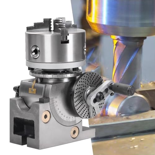4"/5"/6" Spannfutter Vertikal-Horizontal-Indexierungs-Drehtisch, Untersetzungsverhältnis 1:40 for Fräsmaschine, mit Reitstock-Teilplatten CNC-Fräse(160mm/6in) von HTERBPOY