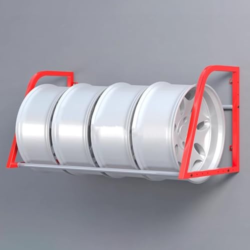 Felgen-/Reifenregal for die Garage, for 4 Reifen, robuster Reservereifenhalter aus Stahl, platzsparender Ausstellungsständer for Autoreifen, geeignet for Autowerkstätten von HTERBPOY