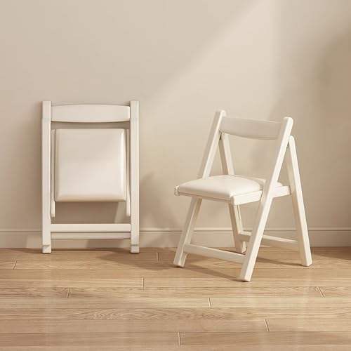 HTERBPOY Stapelbarer, Faltbarer Esszimmerstuhl aus Holz, bequemer zusätzlicher Stuhl for drinnen und draußen, tragbare, langlebige Sitzgelegenheit(2 Pack) von HTERBPOY
