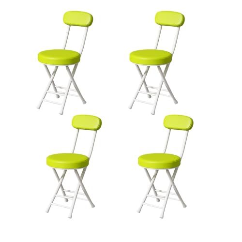 HTERBPOY Tragbare stapelbare Sitze mit Kissen, 4er-Pack Klappstühle, rostfreier Metallrahmen, for Hochzeiten, Bankette, Kirchen- und Privatveranstaltungen(Green) von HTERBPOY
