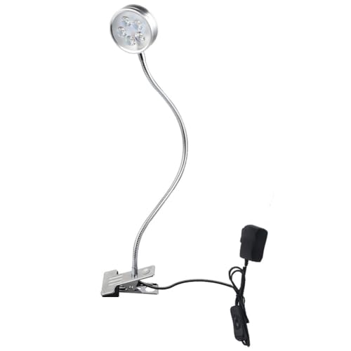 LED-Arbeitsleuchte, Schreibtischlampe mit Klemme, Teleskopleuchte, Universalschlauch, CNC-Drehmaschinenausrüstungsbeleuchtung, 24 V, 220 V, geeignet for Industriebeleuchtung(7W-24V-Iron Clamp Base) von HTERBPOY
