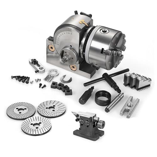 Präzisions-Halbuniversal-Teilkopf, mit 3 Indexierplatten, Reitstock und 3-Backenfutter, for Fräsmaschinenrotor(160mm/6in) von HTERBPOY