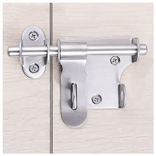 2er-Pack Riegel, verdicktes Edelstahl-Schiebeschloss for Türen, robuster Haspenriegel mit Vorhängeschlossloch und Schrauben(4 inches) von HTGAOO