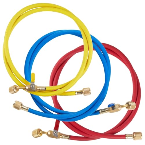 3-teiliger 29985 Plus II 1/4" Schlauch mit Kompakt-Kugelhahn | Kältemittelschlauch mit Standard 1/4" Bördelverbindung | 60 Zoll. von HTGAOO