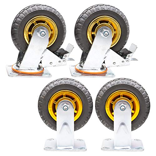 360° drehbare Transportwagen-Möbelrolle ersetzt geräuschlos Gummirad, (Bremse)(Standard+brake) von HTGAOO