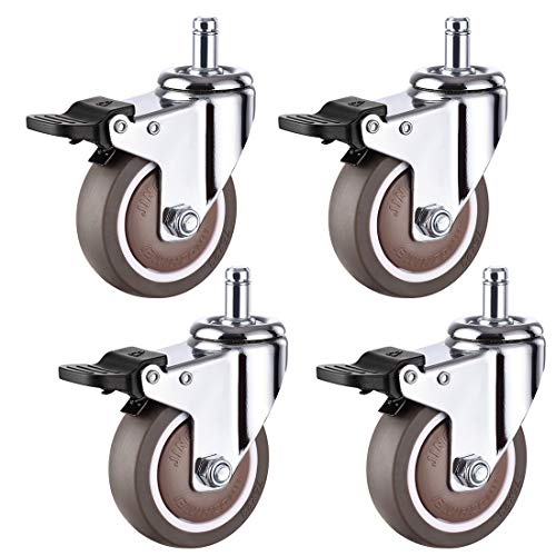 4 fahrbare Rollen for Bürostühle, Rollmöbel statt Rollen, Standard S (Bremse)(Brake) von HTGAOO