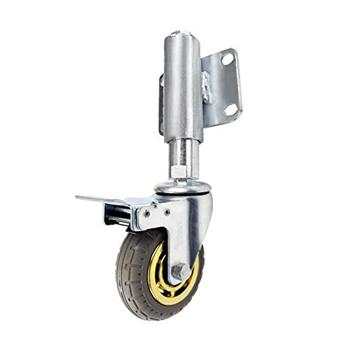 5-Zoll-Torrad, Gummi-Torrollen, gefederte Lenkrolle, höhenverstellbar 30/60 mm, mit (Bremse)(Brake) von HTGAOO