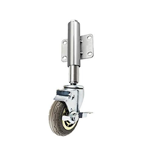 5-Zoll-Torrad, Gummi-Torrollen, gefederte Lenkrolle, höhenverstellbar 30/60 mm, mit (Bremse)(Side Brake) von HTGAOO