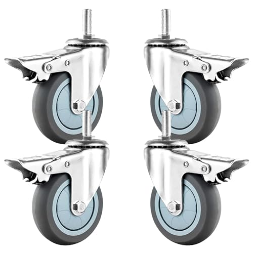 Ersatzrolle for Lenkrollen, Bürostuhlrollen, Lenkrollen mit Bremsschaft, Gummi-Lenkrollen, strapazierfähig, geräuschlos, Ersatz for Möbelwagen-Set Ersatzrolle for Lenkrollen, Bürostuhlrollen, Lenkrollen mit Bremsschaft, Gummi-Lenkrollen, strapazierfähig, geräuschlos, Ersatz for Möbelwagen-Set von HTGAOO