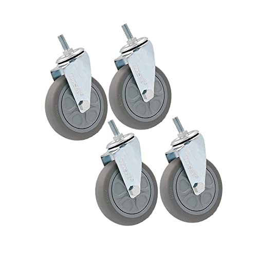 Ersatzrolle für, Rollen mit Gewindeschaft, Ersatzrolle for Möbel, 4er-Pack Schwenkräder, Feststellrollen, Schwerlastrollen, verschleißfest, geräuschlos von HTGAOO