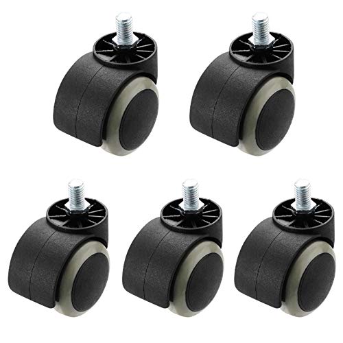 Ersatzrollen, Universal-Gummirollen for 2" 50mm Bürostühle mit Hartholzböden, Umlenkrollen und Gewindestange(Gris) von HTGAOO