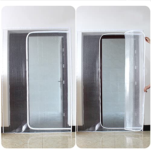 Fensterisolationsset, Thermofolie for Fenster mit Reißverschluss, staubdicht, wiederverwendbar, anpassbar, B*H: 150 x 180 cm(W*H:100x100cm/39x39in) von HTGAOO