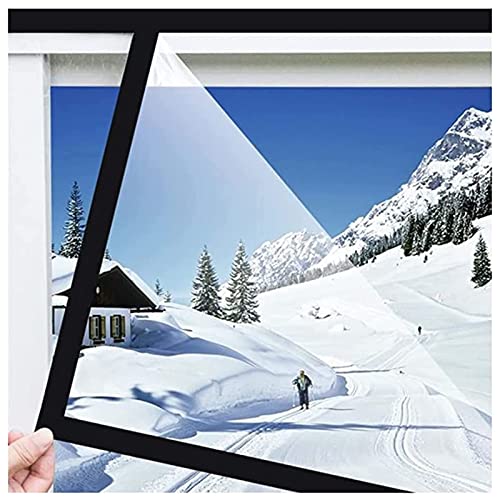 Fensterisolationsset, transparente Fensterdichtungsfolie, warm im Winter und kühl im Sommer, 160 x 140 cm(120x80cm/47x31in) von HTGAOO