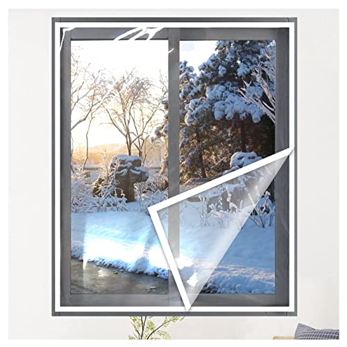 Fensterisolierfolie, Fensterisolierset, Sekundärverglasungsset for Fenster, Staubdicht, Wiederverwendbar, 120x150cm/47x59in(120x80cm/47x31in) von HTGAOO