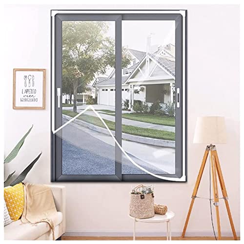 Fensterisolierfolie, Verdicktes transparentes Sekundärverglasungsset for Fenster, wiederverwendbar, 100 x 100 cm(130x150cm/51x59in) von HTGAOO