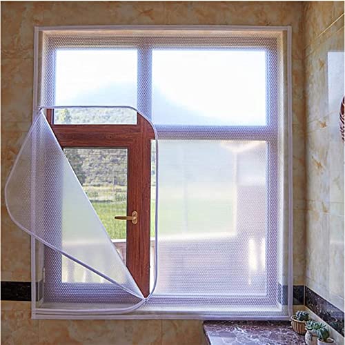 Fensterisolierfolie, Winter-Vorsatzverglasungsset for Fenster, Stanzfrei, Wiederverwendbar,D,W*H:100x100cm/39x39in(C,W*H:130x150cm/51x59in) von HTGAOO