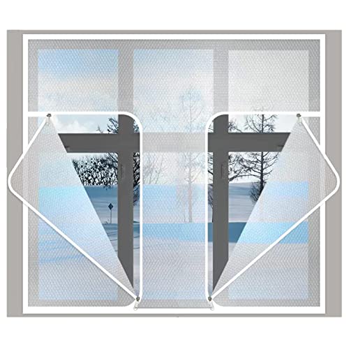 Fensterisolierfolie,Winddichte Luftpolsterfolie for Fenster Im Innenbereich,Stanzfrei,Anpassbar,B*H:120x120cm/47x47in(W*H:150x150cm/59x59in) von HTGAOO