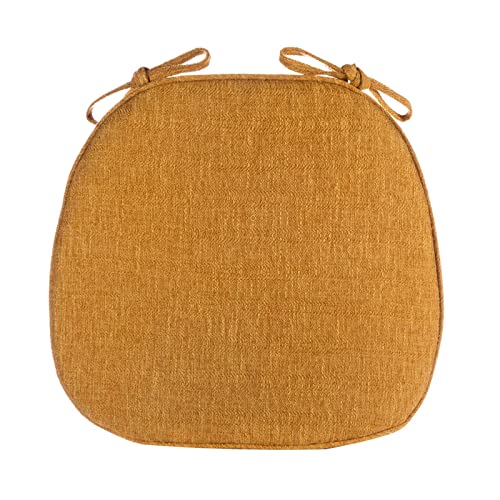 HTGAOO Küchenstuhlkissen 2er-Set mit Bändern, Esszimmerstuhlkissen U-förmig, strapazierfähige, atmungsaktive Esszimmerstuhlkissen, grau(Yellow,2 Pack) von HTGAOO