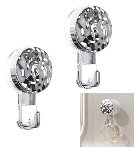 HTGAOO Wandkappenhalter, 2 Stücke mit schweren Sauger Haken Badezimmer Glasfenster Küchengeräte (Silber)(Silver) von HTGAOO