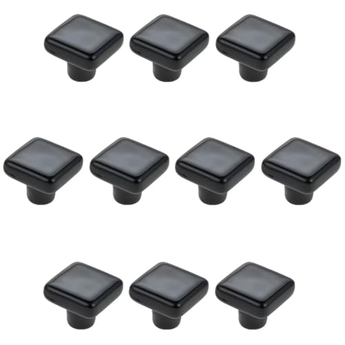 Keramikknöpfe, Türknöpfe, 10 Packungen quadratischer Keramik-Schubladengriff mit einem Loch (rot)(Black) von HTGAOO