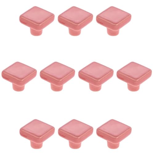 Keramikknöpfe, Türknöpfe, 10 Packungen quadratischer Keramik-Schubladengriff mit einem Loch (rot)(Pink) von HTGAOO