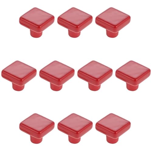 Keramikknöpfe, Türknöpfe, 10 Packungen quadratischer Keramik-Schubladengriff mit einem Loch (rot)(Red) von HTGAOO