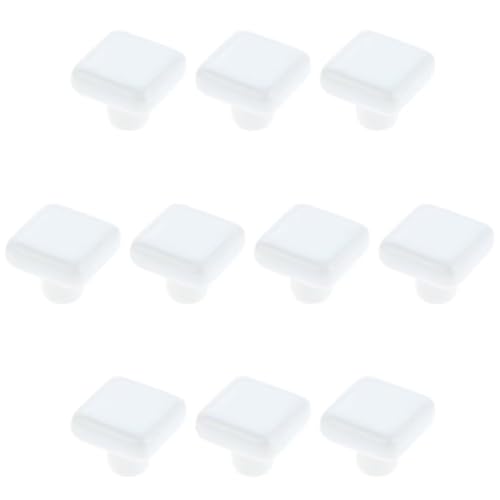 Keramikknöpfe, Türknöpfe, 10 Packungen quadratischer Keramik-Schubladengriff mit einem Loch (rot)(White) von HTGAOO