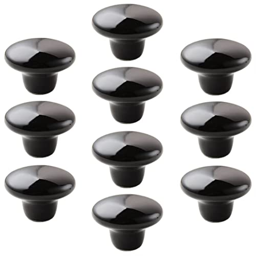 Keramikknöpfe, Türknöpfe, 10er-Set, runde Schrankknöpfe, Keramik-Türgriffe, Möbelzubehör (rot)(Black) von HTGAOO