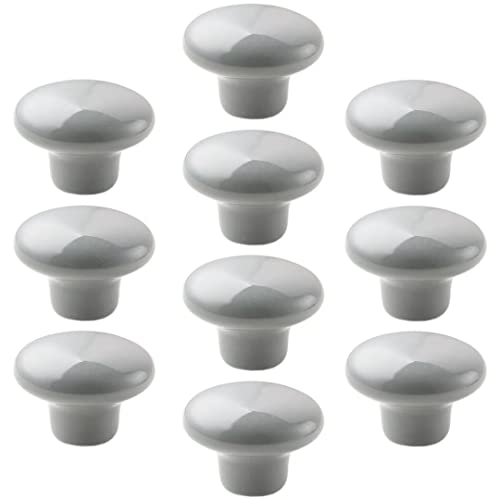 Keramikknöpfe, Türknöpfe, 10er-Set, runde Schrankknöpfe, Keramik-Türgriffe, Möbelzubehör (rot)(Grey) von HTGAOO