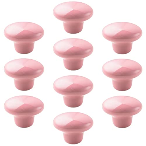 Keramikknöpfe, Türknöpfe, 10er-Set, runde Schrankknöpfe, Keramik-Türgriffe, Möbelzubehör (rot)(Pink) von HTGAOO