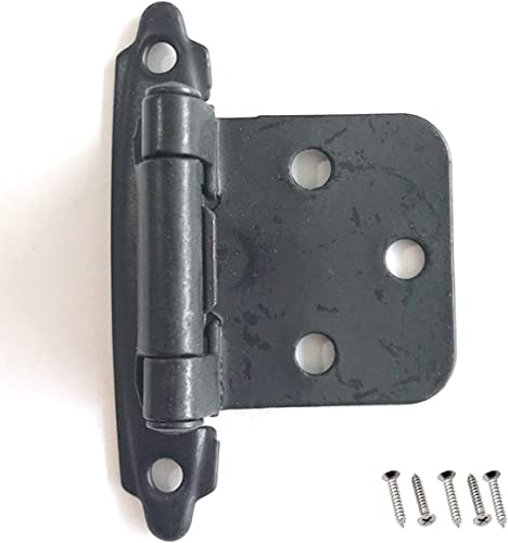 Kleiderschranktürscharniere, 10 x selbstschließende Küchenschrankscharniere, 1,4 mm dickes Overlay-Scharnier mit automatischer Schließung for Schranktüren, Schwarz(Black) von HTGAOO