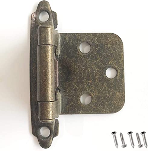 Kleiderschranktürscharniere, 10 x selbstschließende Küchenschrankscharniere, 1,4 mm dickes Overlay-Scharnier mit automatischer Schließung for Schranktüren, Schwarz(Bronze) von HTGAOO
